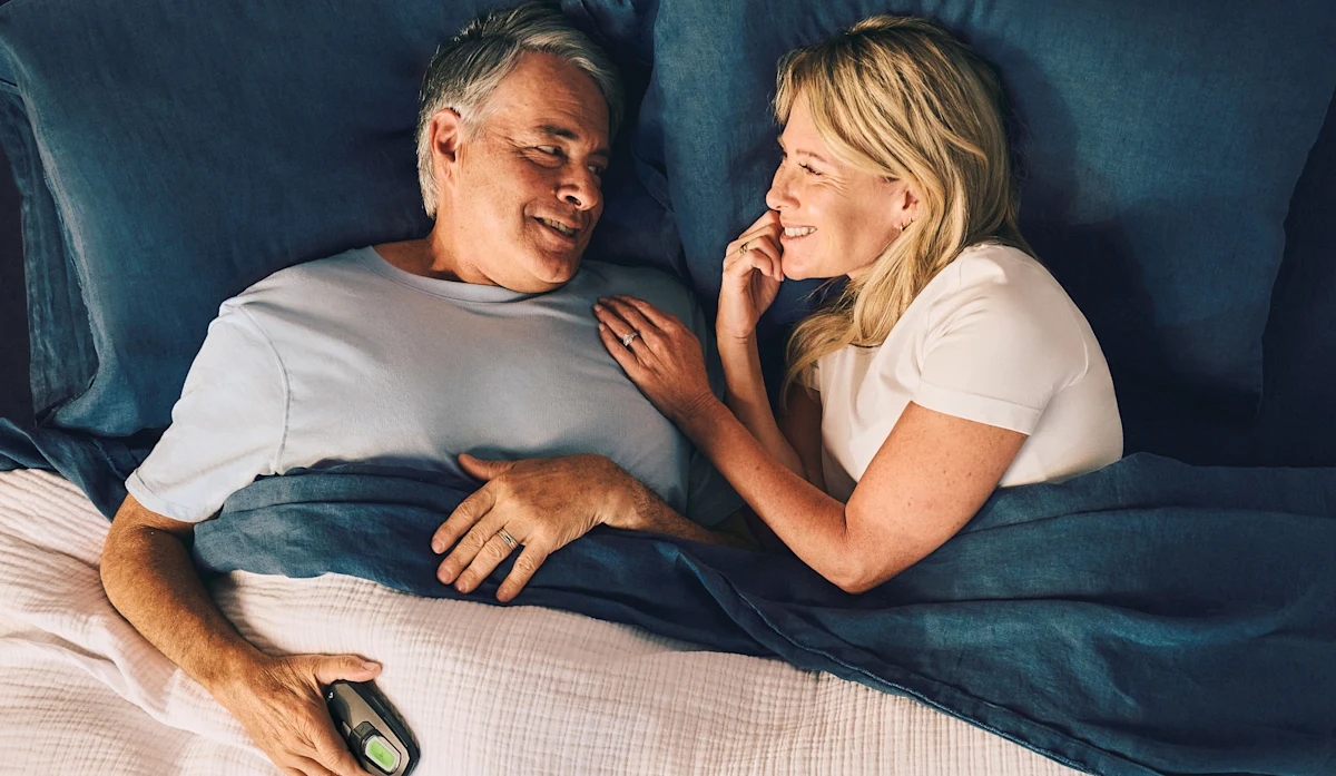 Patient sleeping peacefully without a CPAP mask after Inspire therapy